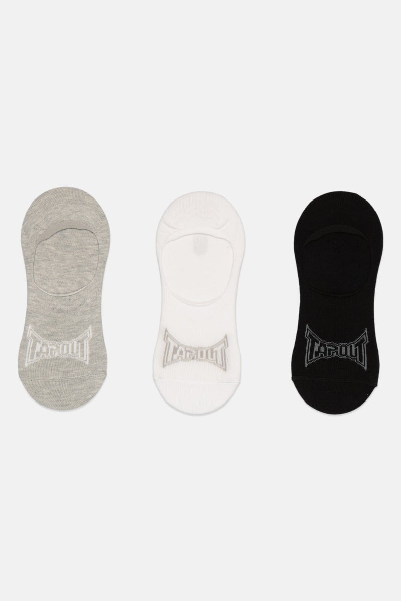 TapouT Men 3 Pair Brand Logo Invisible Socks, Multicolor - Image 2