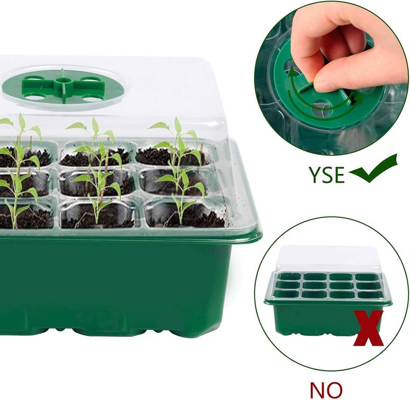 Hdeoops Seed Starter Tray, 6 Set Seedling Kits with Adjustable Humidity Dome, Plant Starter Kit for Seeds Growing Starting (12 Cells per Tray) - Image 5
