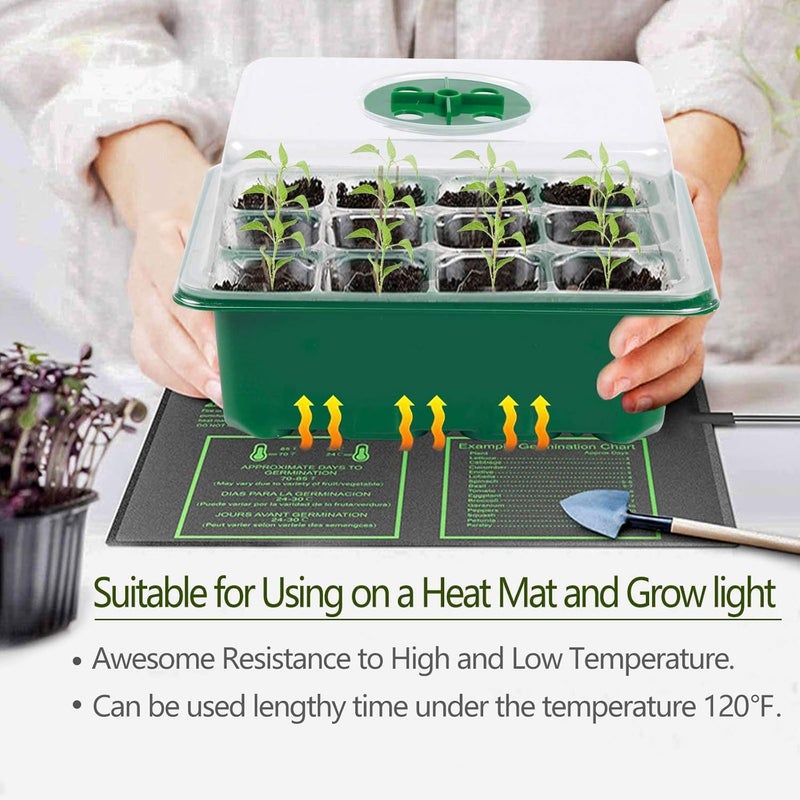 Hdeoops Seed Starter Tray, 6 Set Seedling Kits with Adjustable Humidity Dome, Plant Starter Kit for Seeds Growing Starting (12 Cells per Tray) - Image 4