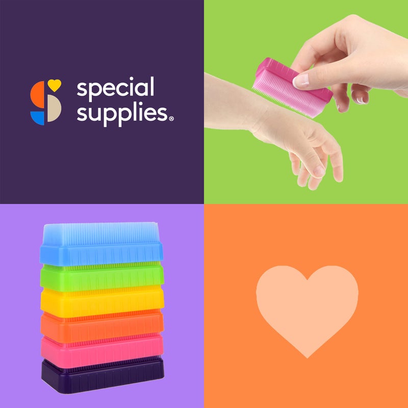 Special Supplies Sensory Brush Therapressure Therapy Brush for Occupational and Sensory Brushing, Stimulating, Calming Tools for Kids and Adults, Soft Flexible Bristles, Latex Free (Colored 6-Pack) - Image 5