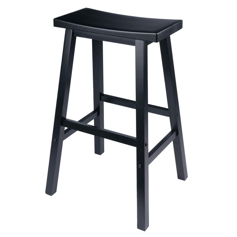 Winsome Satori Saddle Seat Bar Stool for Kitchen 29 Black