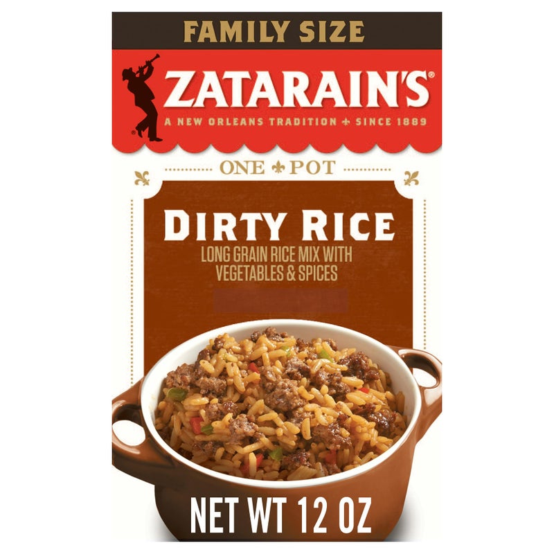ZATARAIN'S Zatarains Rice Mix Dirty Rice Family Size Gluten Free No MSG Added Long Grain White Rice Onions and Bell Peppers with Cajun Seasonings Made with Real Vegetables 12 oz - Image 3