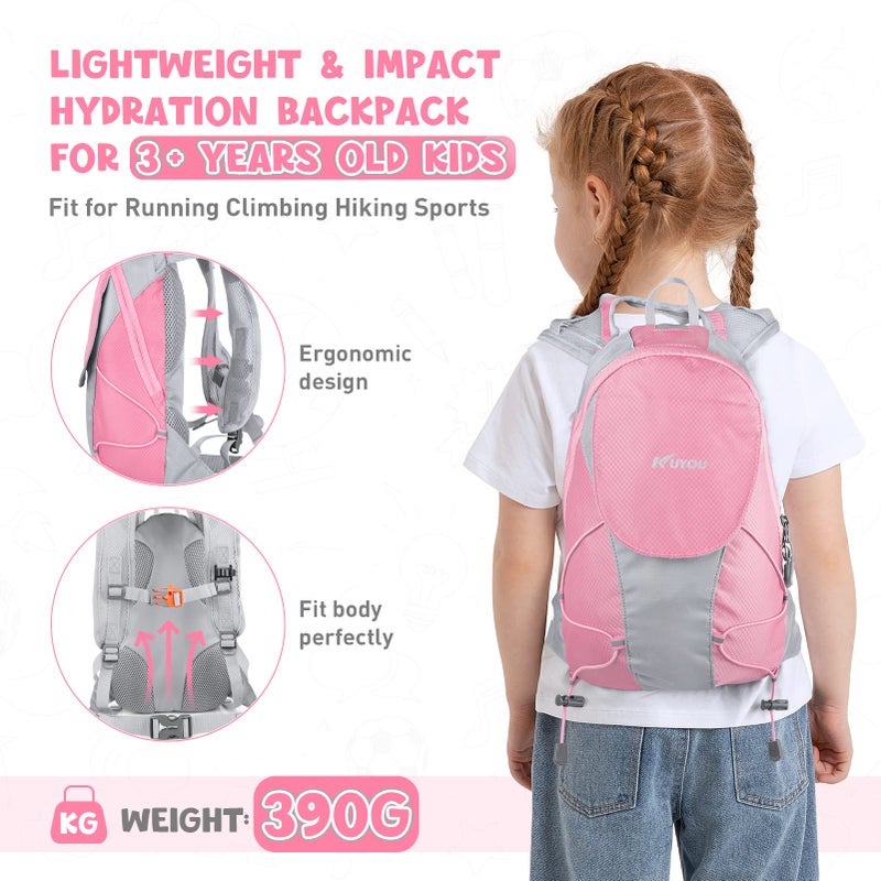 KUYOU Hydration Pack for Kids Hydration Backpack with 1.5L Hydration Bladder Lightweight Insulated Water Pack for Hiking Biking Climbing Running - Image 3