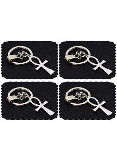 4 pieces - Silver - ankh key