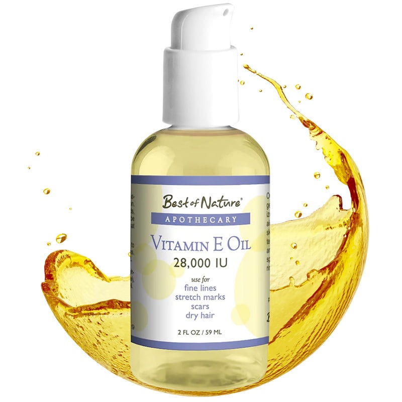 Best of Nature Vitamin E Oil 28,000 IU, Unscented Moisturizer with Fractioned Coconut - Damage Repair Formula for Hair, Skin, Face, & Hands - Image 1