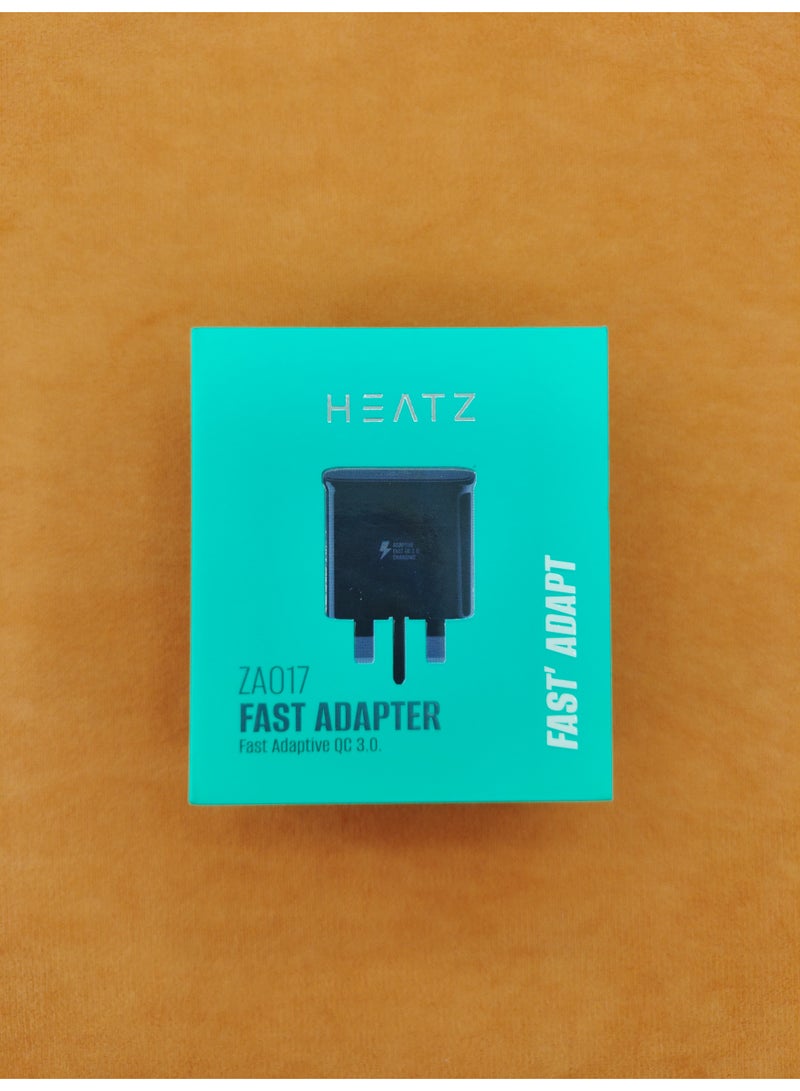 هيتز محول شحن سريع HEATZ ZA017 | شاحن حائط USB بتقنية QC 3.0 للهواتف الذكية والأجهزة اللوحية وغيرها - تصميم صغير ومتين - Image 1