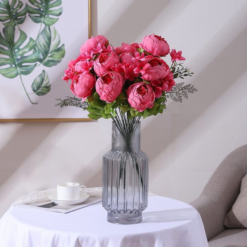 Duovlo Springs Flowers Artificial Silk Peony Bouquets Wedding Home Decoration,Pack of 1 (Spring Pink) - Image 5