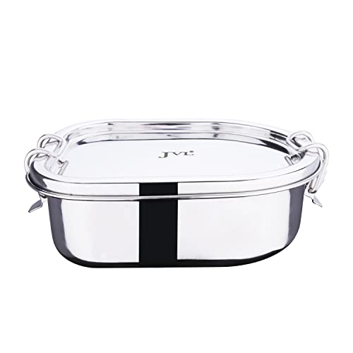 JVL Matrix Stainless Steel Leak-Proof Lunch Box with Inner Plate Durable & Compact Tiffin for School and Office Use & Easy to Clean, 0.675 Liters - Image 1