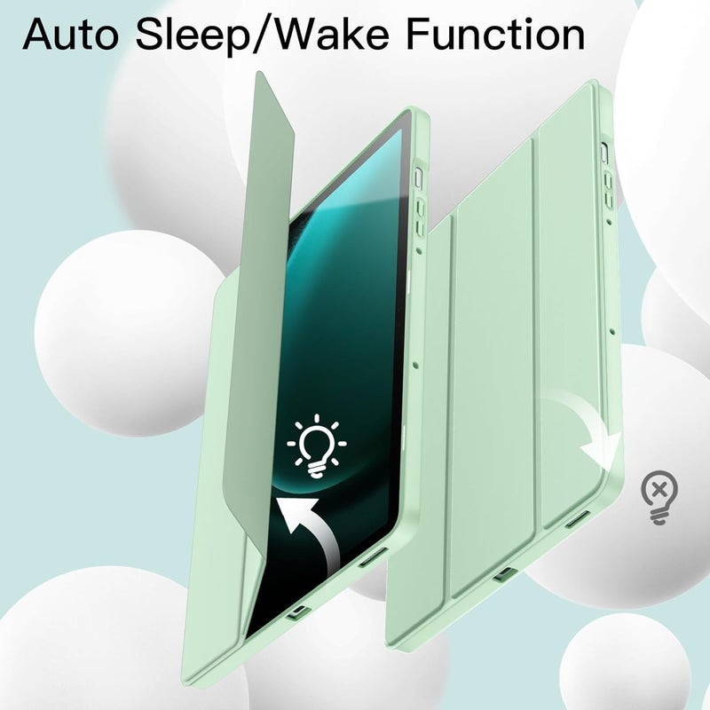 ProElite Cover for Samsung Galaxy Tab S10 Lite 10.9"/ Tab S9 FE 10.9 inch/Tab S10 FE/Tab S9 11 inch Cover, Soft Flexible Flip Case with S Pen Holder, Auto Sleep Wake, [Recoil Series] - Mint Green - Image 4