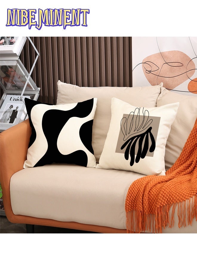 NIBEMINENT Pillow Covers Set of 4, Throw Pillow Cover, Modern style Cushion Covers 45cm x 45cm,For Living Room Sofa Couch Bed Pillowcases 18x18 inches（Single Sided Pattern） - Image 4