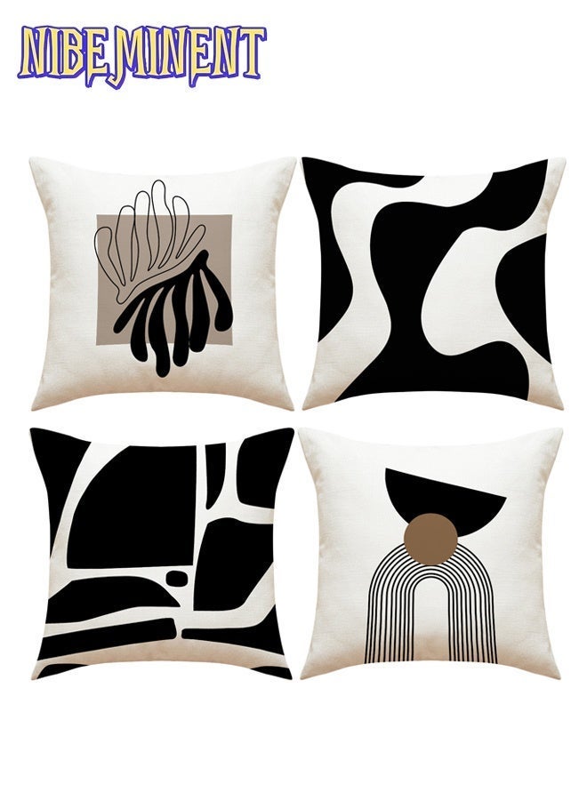NIBEMINENT Pillow Covers Set of 4, Throw Pillow Cover, Modern style Cushion Covers 45cm x 45cm,For Living Room Sofa Couch Bed Pillowcases 18x18 inches（Single Sided Pattern） - Image 2