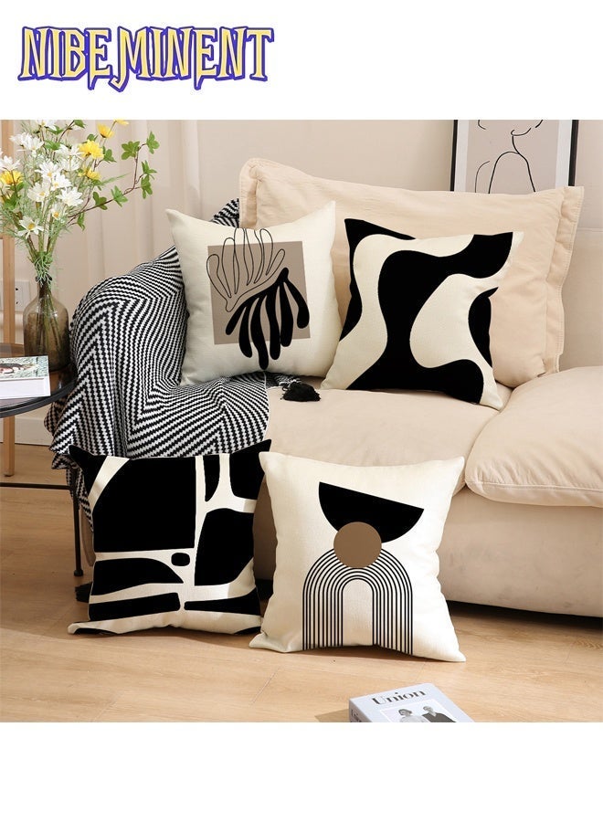 NIBEMINENT Pillow Covers Set of 4, Throw Pillow Cover, Modern style Cushion Covers 45cm x 45cm,For Living Room Sofa Couch Bed Pillowcases 18x18 inches（Single Sided Pattern） - Image 1