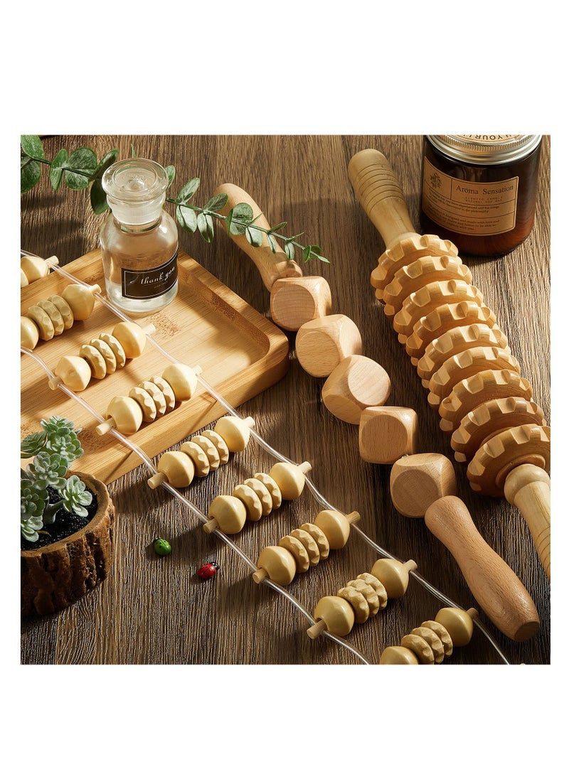 Arabest 6 Piece Wooden Therapy Set Massage Tool Manual Wooden Fascia Massager for Cellulite Release Muscle Blasting Pain Relief Body Sculpting Tool  - Image 3