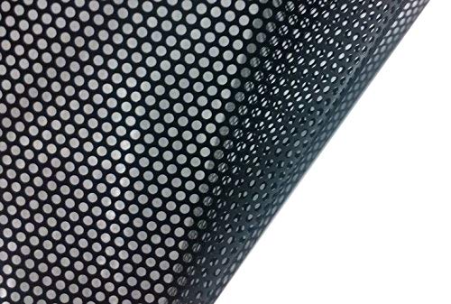 VViViD® One-Way Perforated Black Vinyl Privacy Window Film Adhesive Glass Wrap Roll (1ft x 48 inches) - Image 1