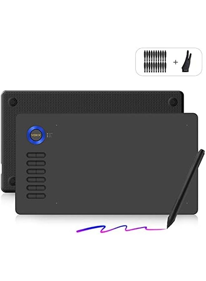 Veikk A15 10x6 Inch Digital Drawing Tablet | Battery-Free Stylus with 8192 Pressure Levels, 12 Shortcut Keys, 20 Extra Nibs + Glove  - Image 1