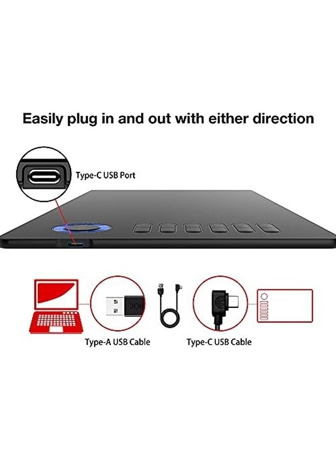 Veikk A15 10x6 Inch Digital Drawing Tablet | Battery-Free Stylus with 8192 Pressure Levels, 12 Shortcut Keys, 20 Extra Nibs + Glove  - Image 5