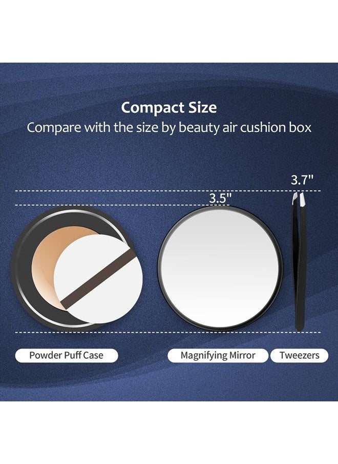 MIYADIVA - 25X Small Magnifying Mirror Suction Cup, 25X Magnifying Mirror and Tweezers, As a Mganifying Makeup Mirror, Small Mirror Set for Blackhead Removal 3.5 Inches - Image 1