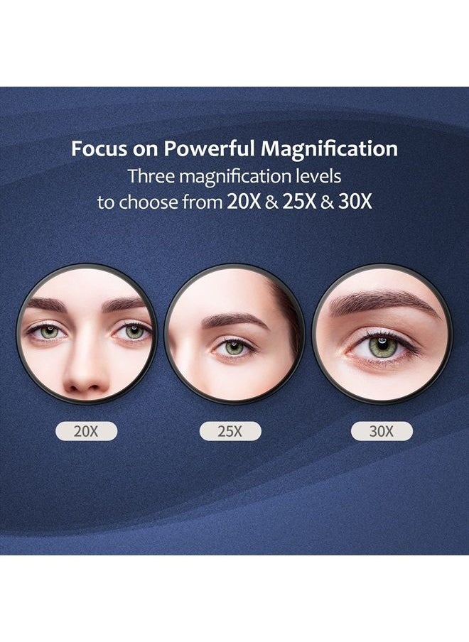 MIYADIVA - 25X Small Magnifying Mirror Suction Cup, 25X Magnifying Mirror and Tweezers, As a Mganifying Makeup Mirror, Small Mirror Set for Blackhead Removal 3.5 Inches - Image 1