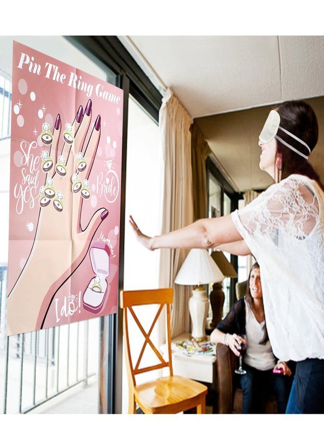 PARTYLOUD Bridal Shower Bachelorette Party Games, Pin the Ring on the Bride Game, Pin the Ring Game Bridal Shower Wedding Engagement Shower Games 32 Guests - Image 2