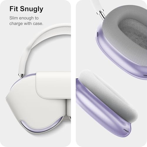 MOLOPPO Transparent Purple Case for AirPods Max 2/1 (2026/2024/2020)(USB-C/Lightning), Soft TPU Protective Cover, Anti-Scratch Colored Skin Accessories, Slim Fit Design - Image 5