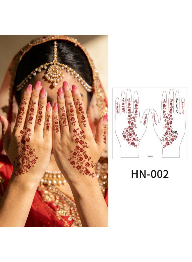Mehendi Stickers Henna Mehendi stencil Tattoo Sticker for Hands Temporary Waterproof Mehndi Tattoo Body Art for Women & Girls - Image 1