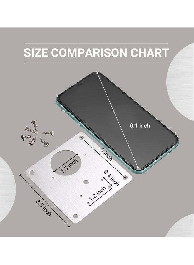 SYOSI 2 Packs Cabinet Hinge Repair Plate Kit, Hinge Repair for Cabinet Door, Hinge Repair Brackets, Fix The Hinged Stainless Steel Door Panels  - Image 4