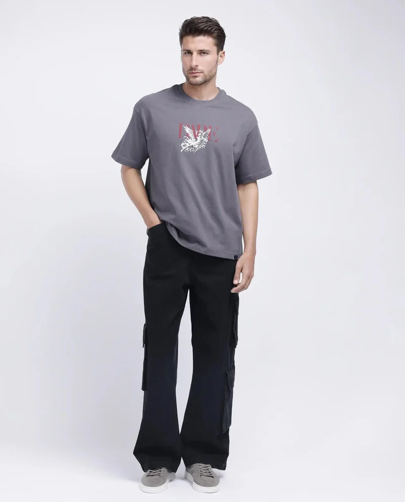 Rare Rabbit Men's Nautical Printed Oversized T-Shirt