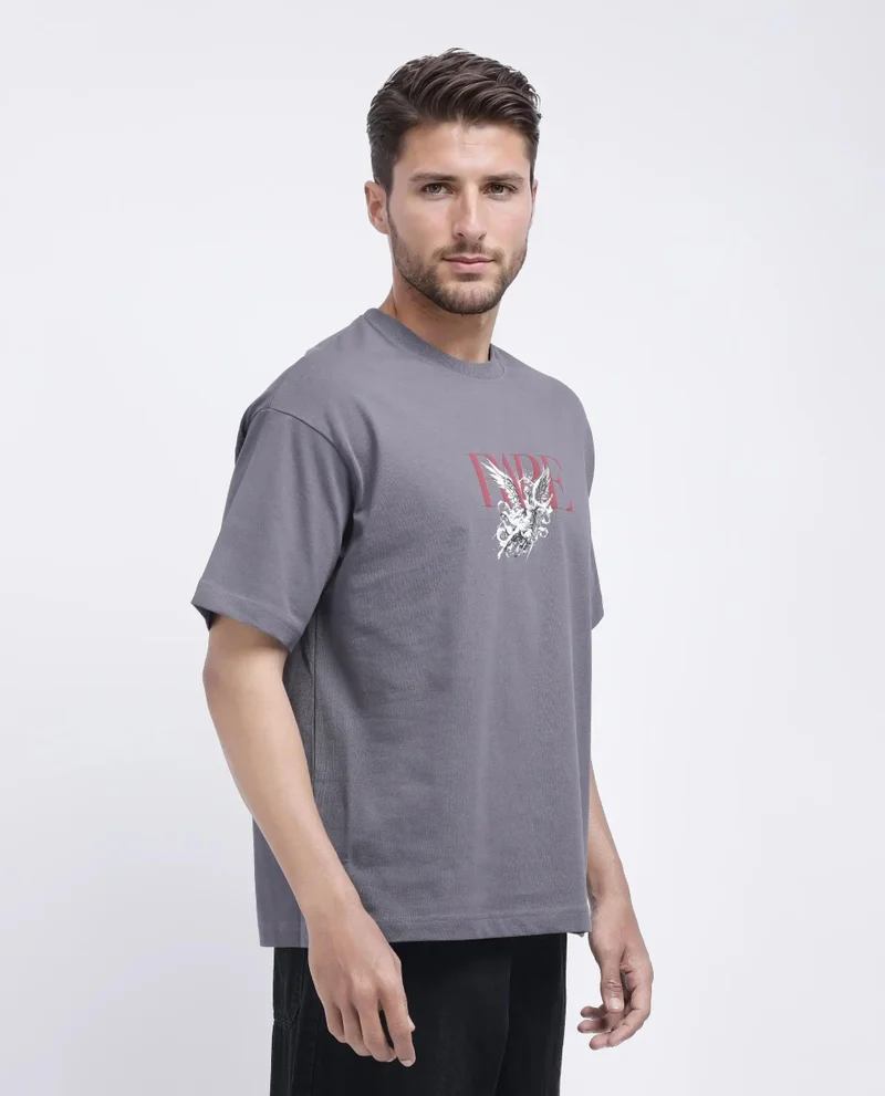 Rare Rabbit Men's Nautical Printed Oversized T-Shirt