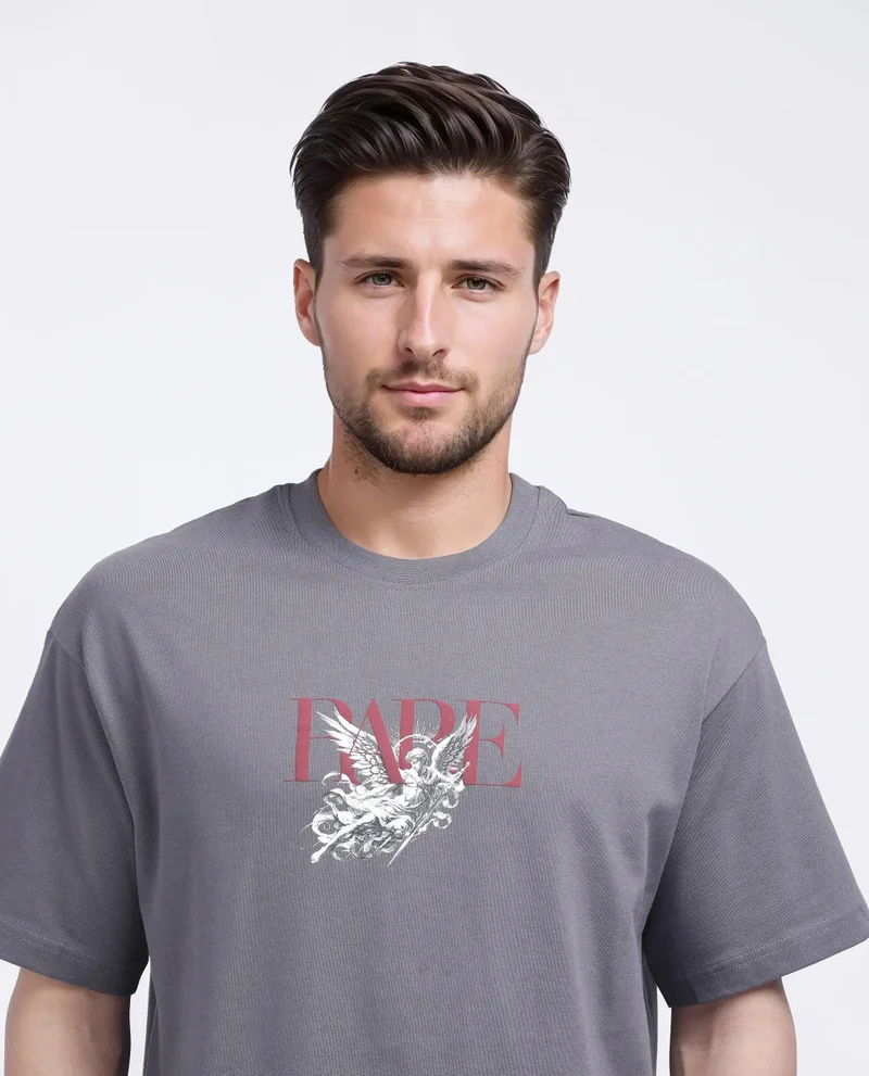 Rare Rabbit Men's Nautical Printed Oversized T-Shirt