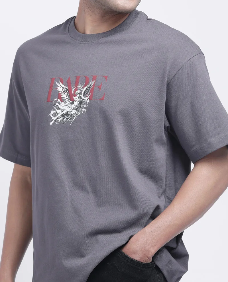 Rare Rabbit Men's Nautical Printed Oversized T-Shirt