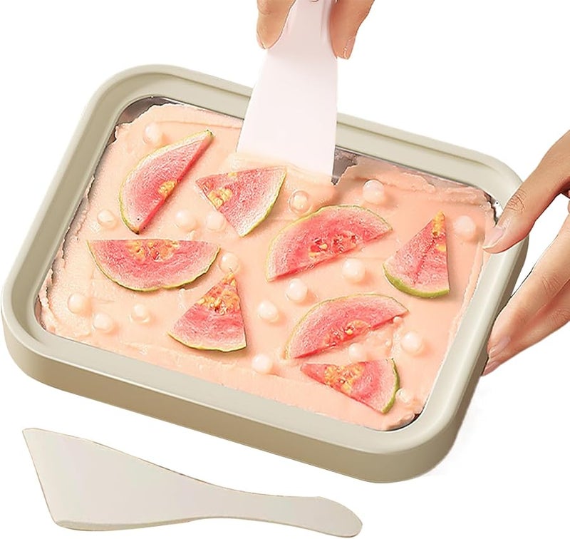 آلة صنع آيس كريم رول أبيض 20.5 سم سهلة الاستخدام ملحق مطبخ للحلويات الناعمة - Image 1