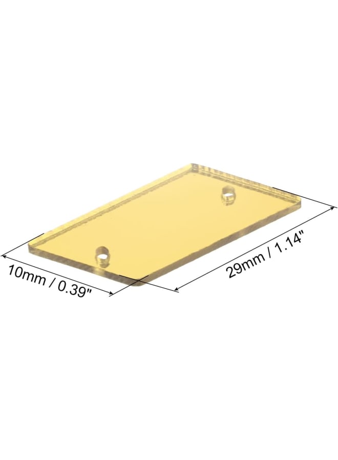 50pcs Sew on Acrylic Irregular Mirror Piece Flat Back DIY Mirrored Rhinestones Mirror Beads for Evening Dresses Cloth Garment Gold 29x10mm - Image 2