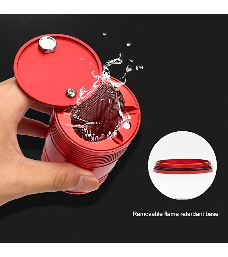 Black Portable Metal Car Ashtray With Lid Anti Odor Smokeless Windproof Mini Trash Can For Car Home Office - Image 3