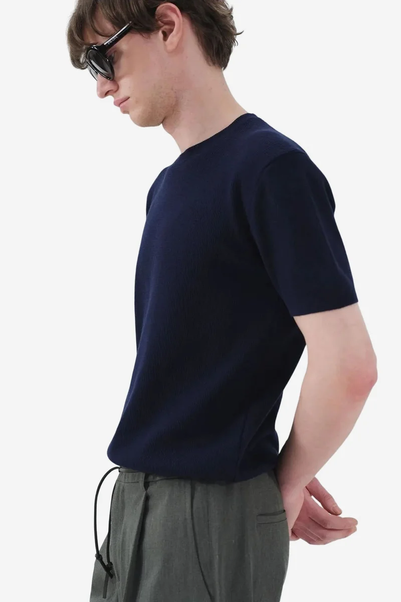 Giesto Navy Blue GIESTO Men's Cotton Crew Neck T-Shirt for Men | Best Price UAE