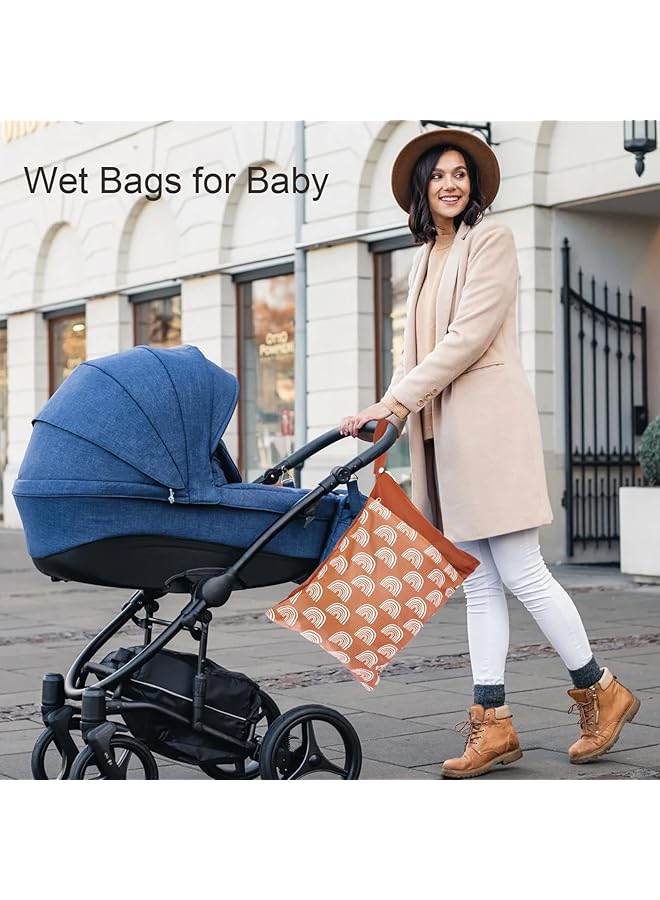 X spring Wet Dry Bags 2 Pack Baby Cloth Diapers Waterproof Reusable Diaper Bag Organizing Pouches Wet Bags For Baby With Two Zippered Pockets And Handle For Travel Beach Pool Gym Bag (40×30Cm) - Image 5