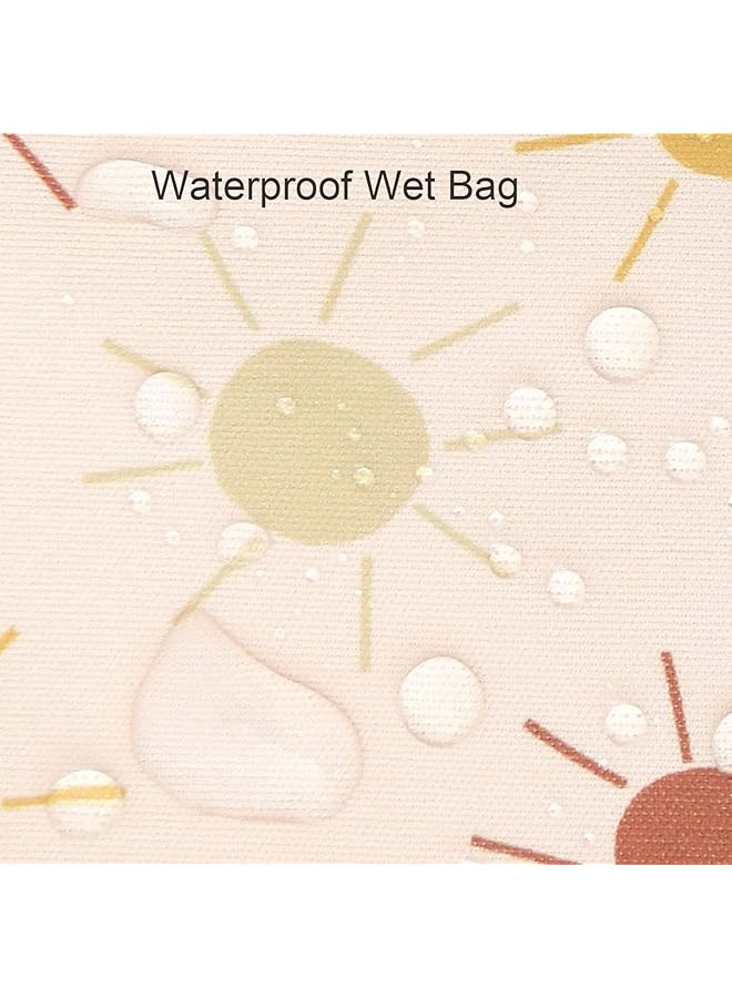 X spring Wet Dry Bags 2 Pack Baby Cloth Diapers Waterproof Reusable Diaper Bag Organizing Pouches Wet Bags For Baby With Two Zippered Pockets And Handle For Travel Beach Pool Gym Bag (40×30Cm) - Image 2