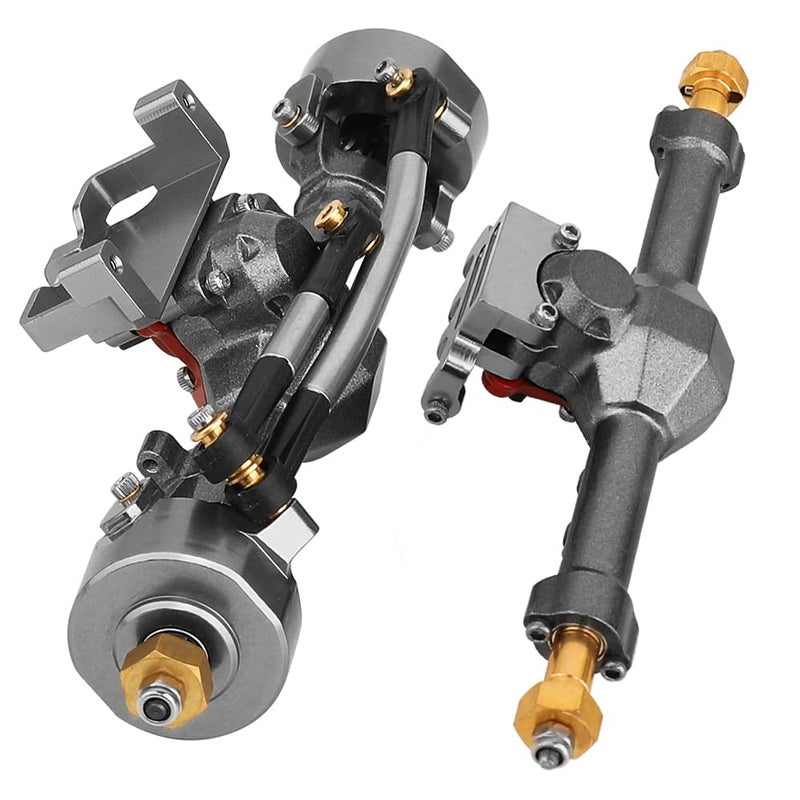 Pothyes Diamond Shape SCX24 Aluminum Axle Upgrades for Axial SCX24 Deadbolt C10 JLU Gladiator Bronco 1/24 RC Crawler (Titanium) - Image 3