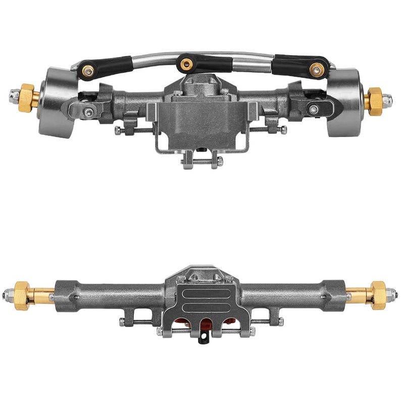 Pothyes Diamond Shape SCX24 Aluminum Axle Upgrades for Axial SCX24 Deadbolt C10 JLU Gladiator Bronco 1/24 RC Crawler (Titanium) - Image 4