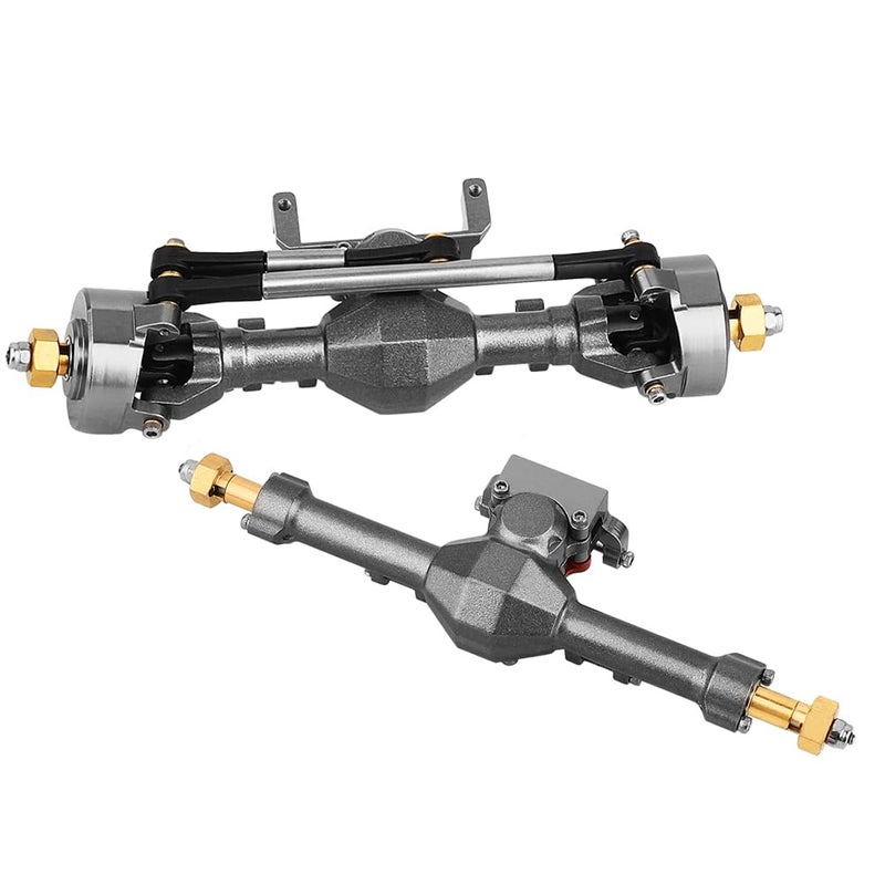 Pothyes Diamond Shape SCX24 Aluminum Axle Upgrades for Axial SCX24 Deadbolt C10 JLU Gladiator Bronco 1/24 RC Crawler (Titanium) - Image 5