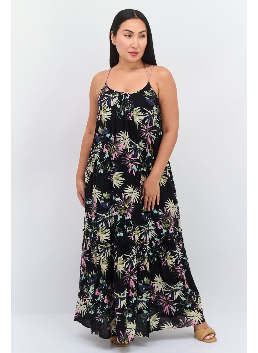 Scotch & Soda Women Allover Print Sleeveless Maxi Dress, Black Combo  - Image 1