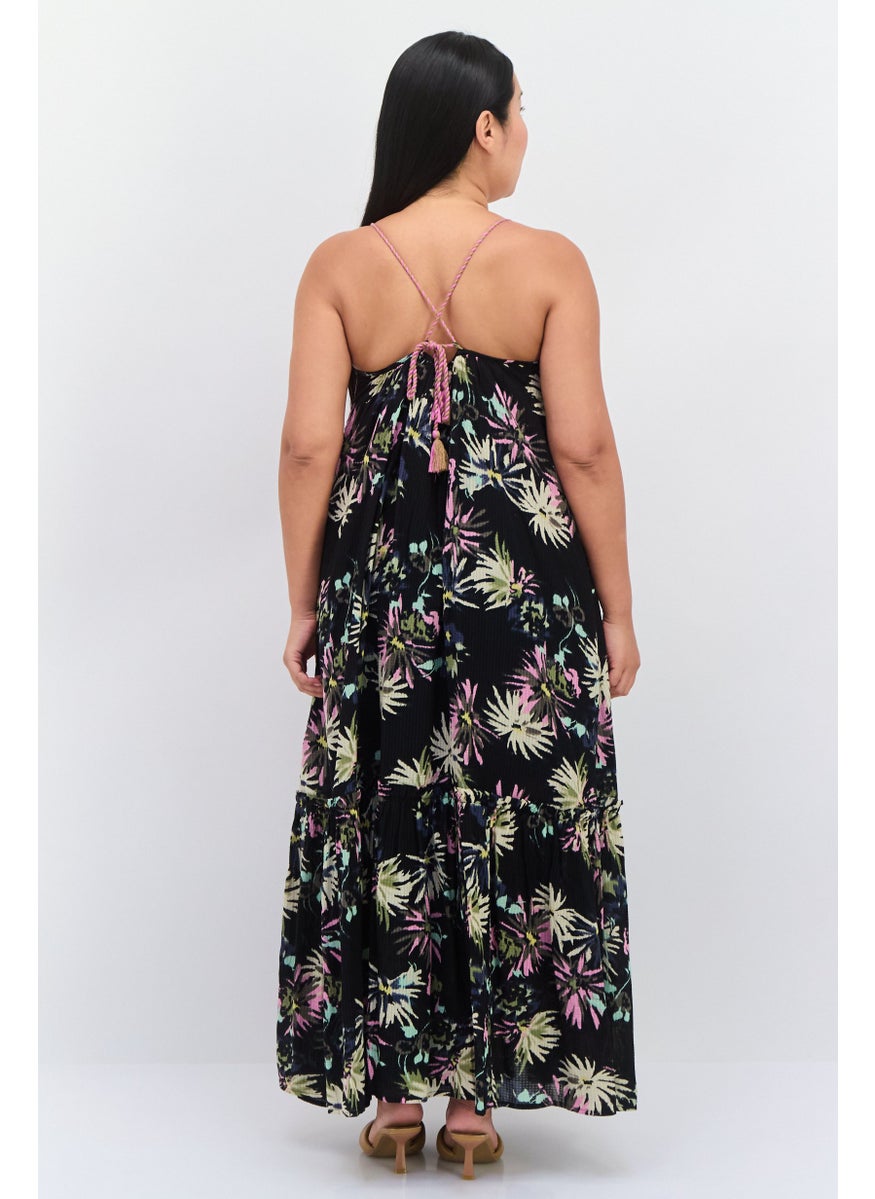 Scotch & Soda Women Allover Print Sleeveless Maxi Dress, Black Combo  - Image 2