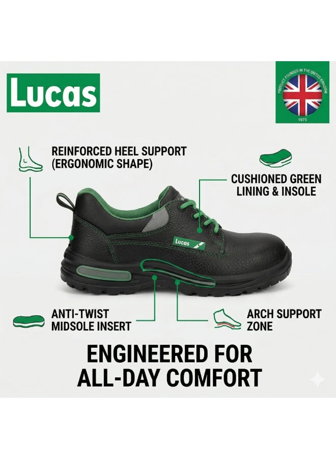 Lucas Oxford LA Steel Toe Industrial Safety Shoes, Durable Work Footwear with Slip Resistant Sole Design for Factory, Warehouse and Outdoor Industrial Use for Men and Women - Image 3