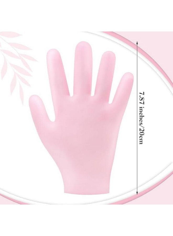 Elcaro Pairs Silicone Moisturizing Gloves Spa Gel Hydrating Gloves Women's Hand Care Gloves, Anti Slip Aloe Lotion Gloves for Repairing Dry Hand, Calluses, Cracked Heels and Softening Rough Skin - Image 2