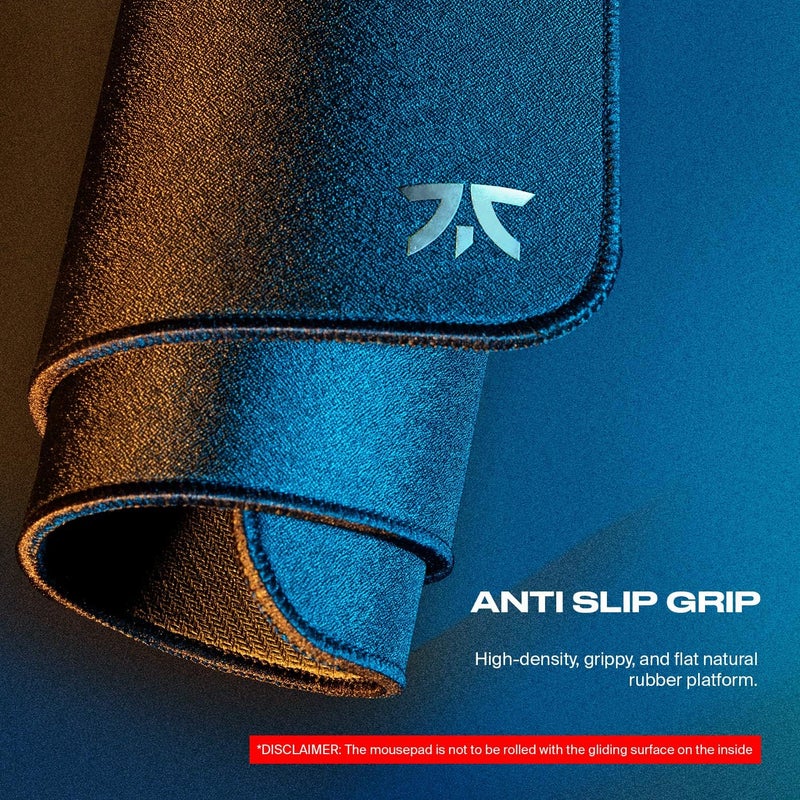 Fnatic Dash XL Extended Pro Gaming Mouse Mat for Esports with Stitched Edges and Anti-Slip Rubber Base, Fast Surface (Size XL - Black, Hybrid Fabric) - 475 x 475 x 3mm - Image 2