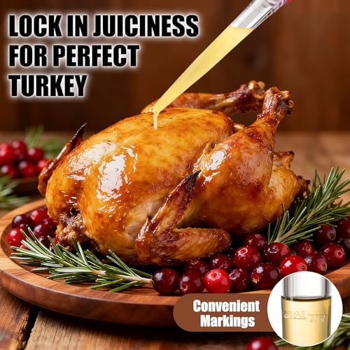 BAUSAR Large Turkey Baster for Cooking - Premium Baster Syringe for Hot Liquids - Heat-Resistant Silicone Bulb, Easy-Grip Design with Cleaning Brush - Dishwasher Safe - Baste Food with Ease - Red - Image 2