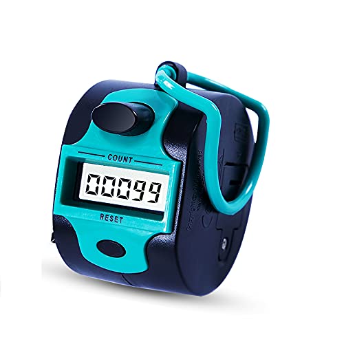 TESEAS Handy Counter Click Manual Digital clicker Stitch Tally Counters Finger Mechanical Palm Handheld Pitch 5-Digit Electronic Display Click Counter Number Count for Row, People, Golf,Crochet,Lap&Knitting - Image 1