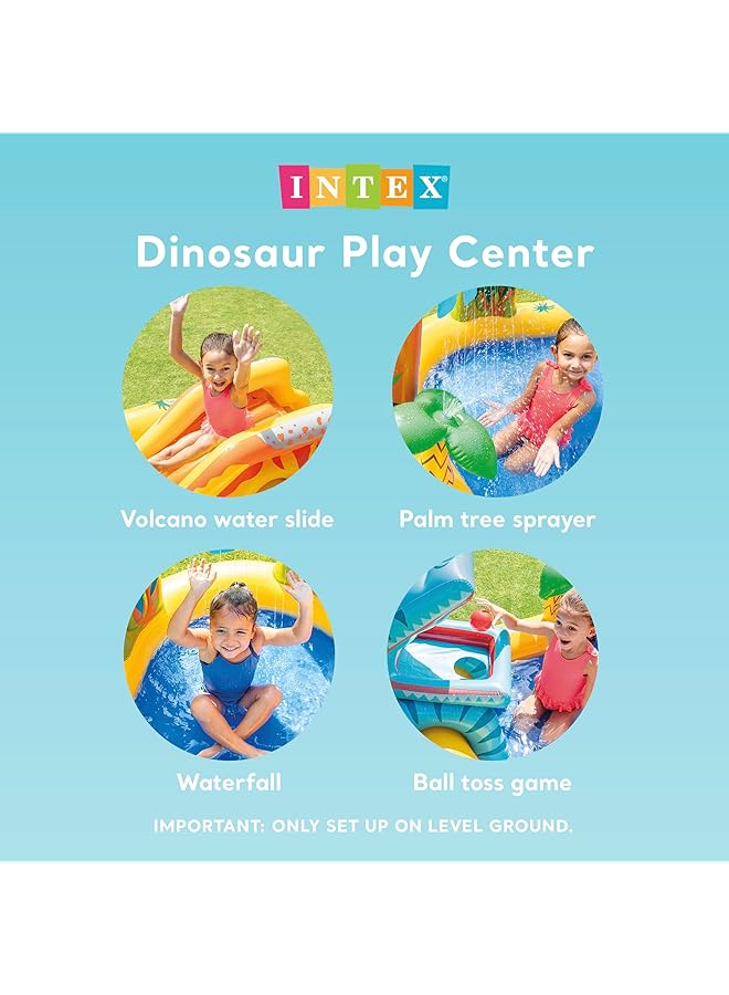 INTEX Dinosaur Play Center Inflatable Swimming Pool 249 Cm X 191 Cm X 109 Cm Size - Image 3