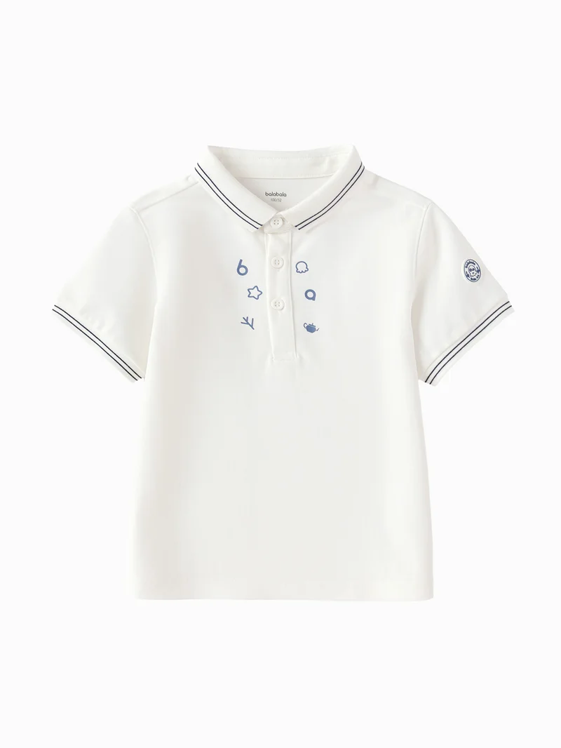 بالابالا Toddler Boys Lapel short-sleeved T-shirt