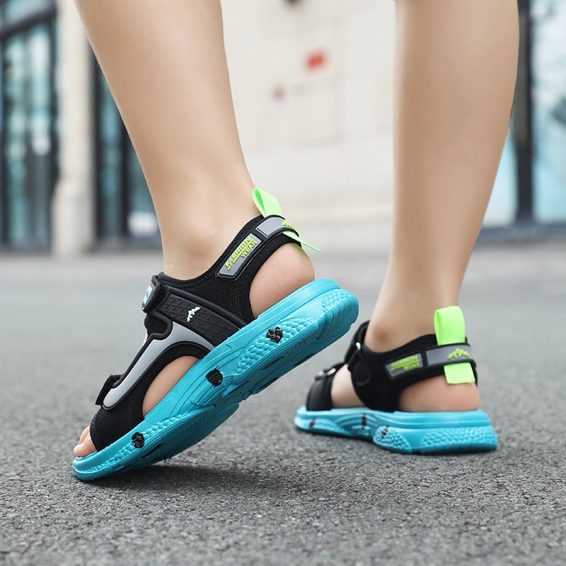 Boys Sandals Korean Style Mid-Big Kids Summer Baby Children Non-Slip Soft Sole Shoes Student Beach Shoes - Image 5