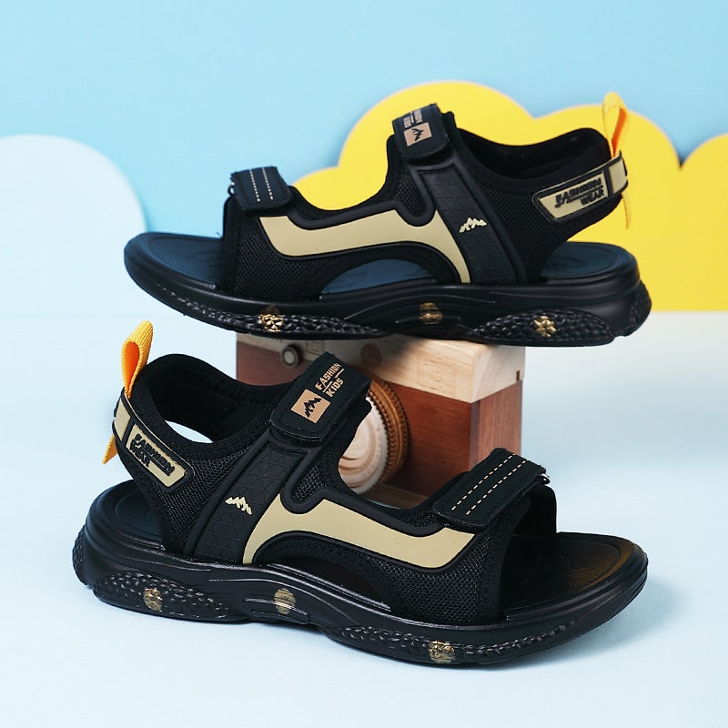 Boys Sandals Korean Style Mid-Big Kids Summer Baby Children Non-Slip Soft Sole Shoes Student Beach Shoes - Image 4